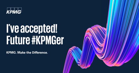 KPMG announcement graphic: I've accepted! Future #KPMGer